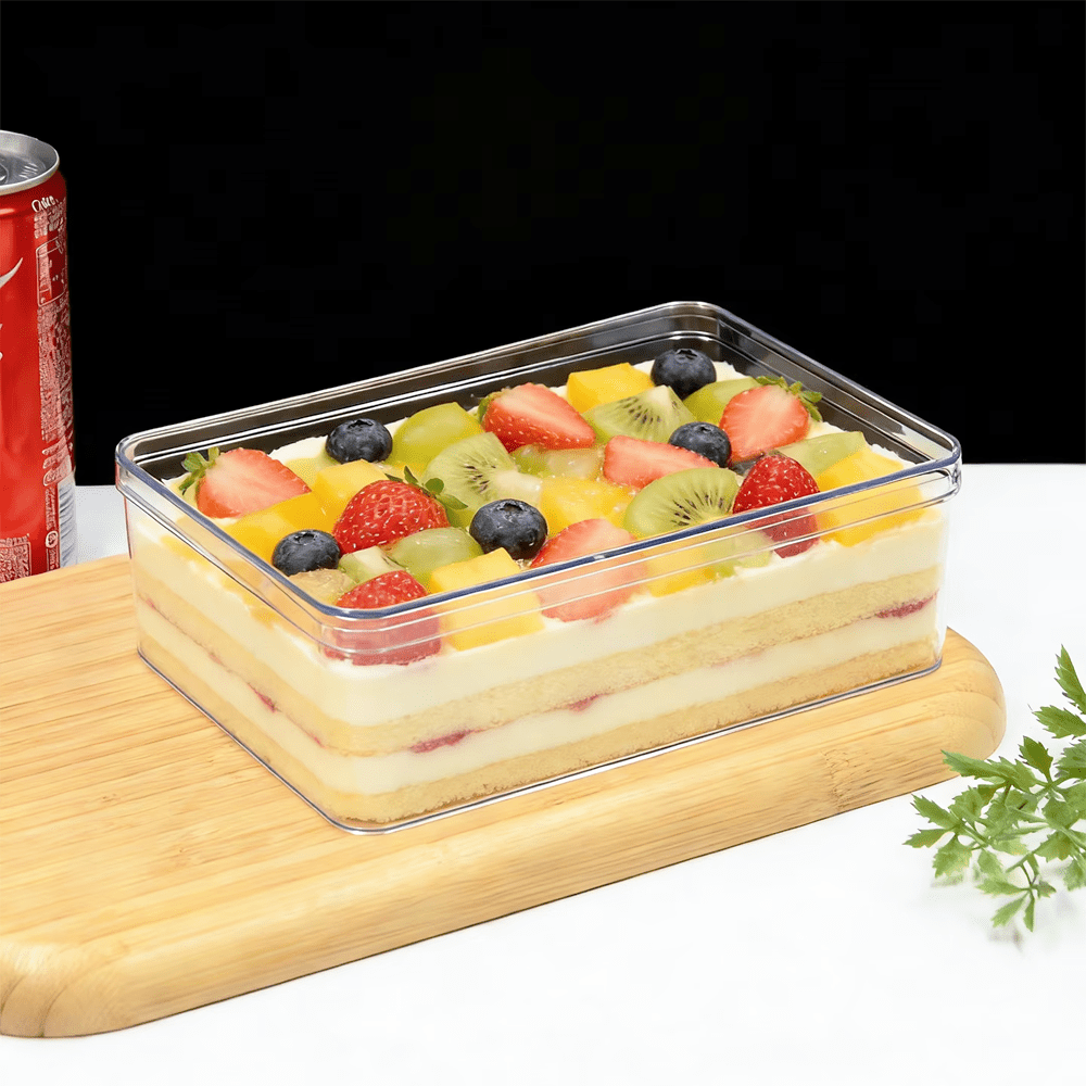 1800mL Clear Rectangular Container With Hard Lid - TEM IMPORTS™