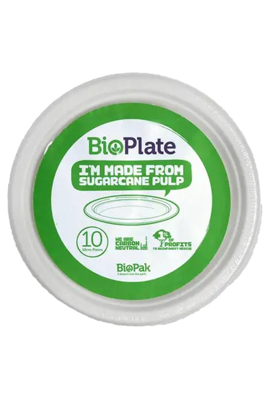 180mm/7 Inch Round White BioPlates - 10 Pack - TEM IMPORTS™