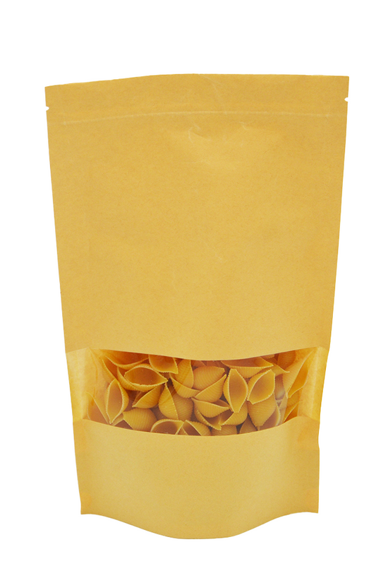 18x30 Reusable Kraft Ziplock Bag With Window - TEM IMPORTS™