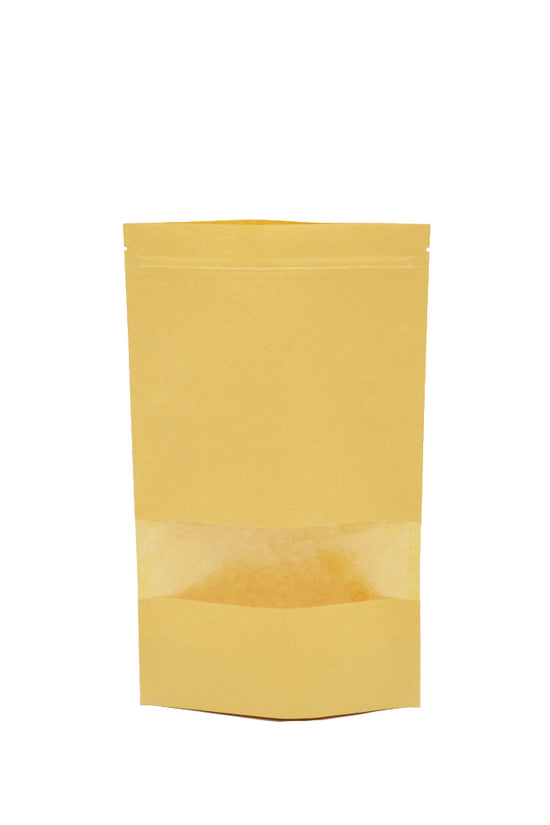 18x30 Reusable Kraft Ziplock Bag With Window - TEM IMPORTS™