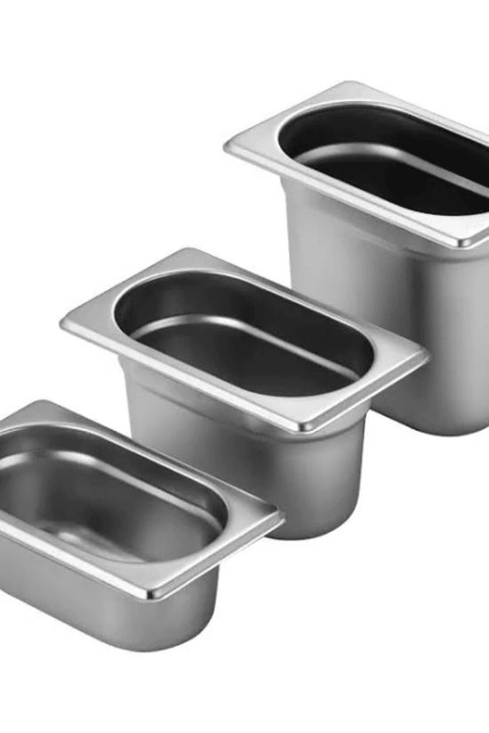 1/9 Size Anti-Jam Gastronorm Stainless Steel Steam Pan – 100mm Deep - TEM IMPORTS™