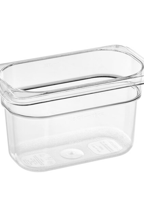 1/9 Size Clear Polycarbonate Food Pan - 100mm - TEM IMPORTS™