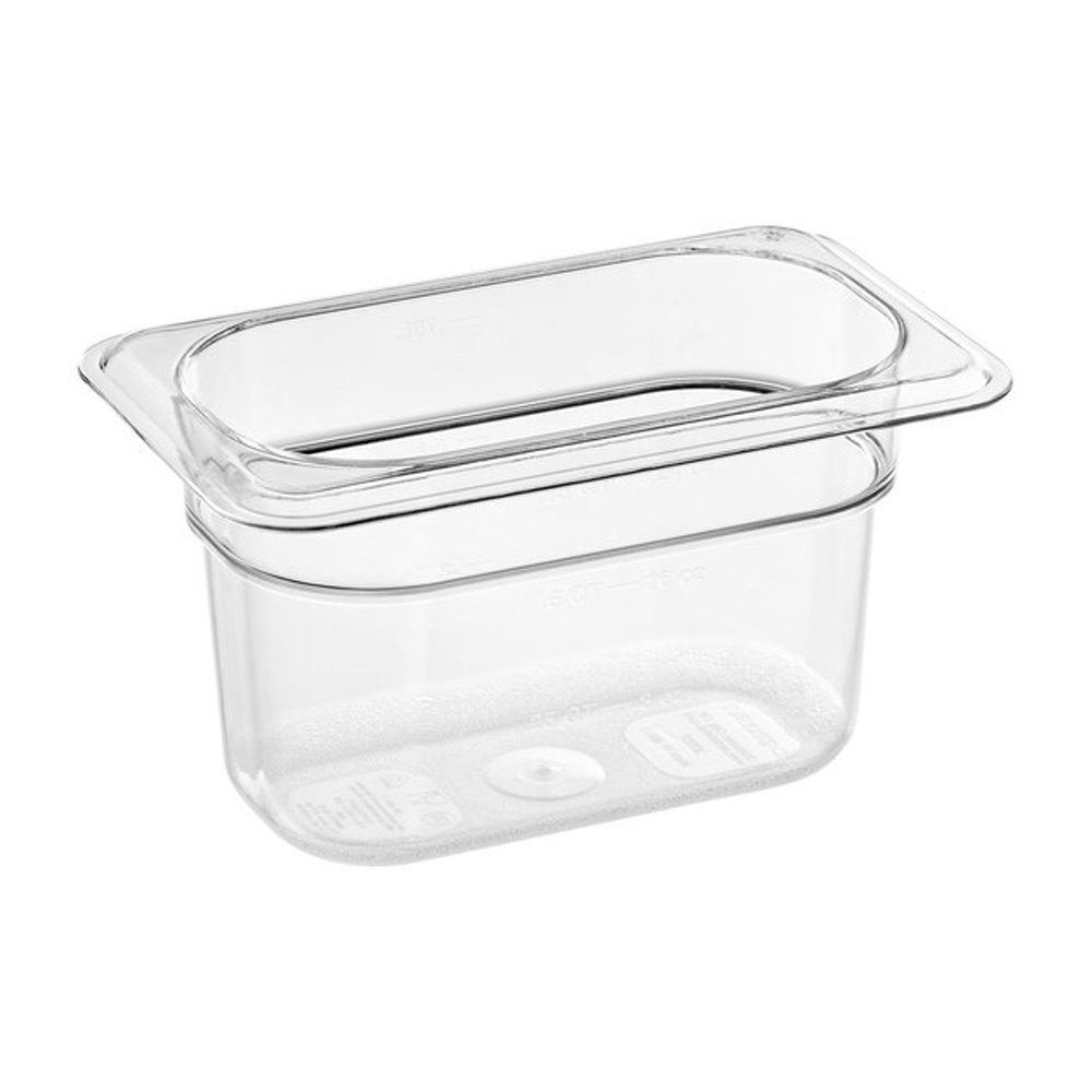 1/9 Size Clear Polycarbonate Food Pan - 100mm - TEM IMPORTS™