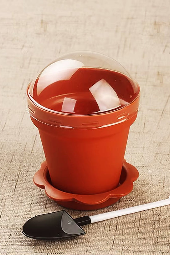 190mL Mini Round Potted Plant Shape Dessert Cup Base - Brown - TEM IMPORTS™
