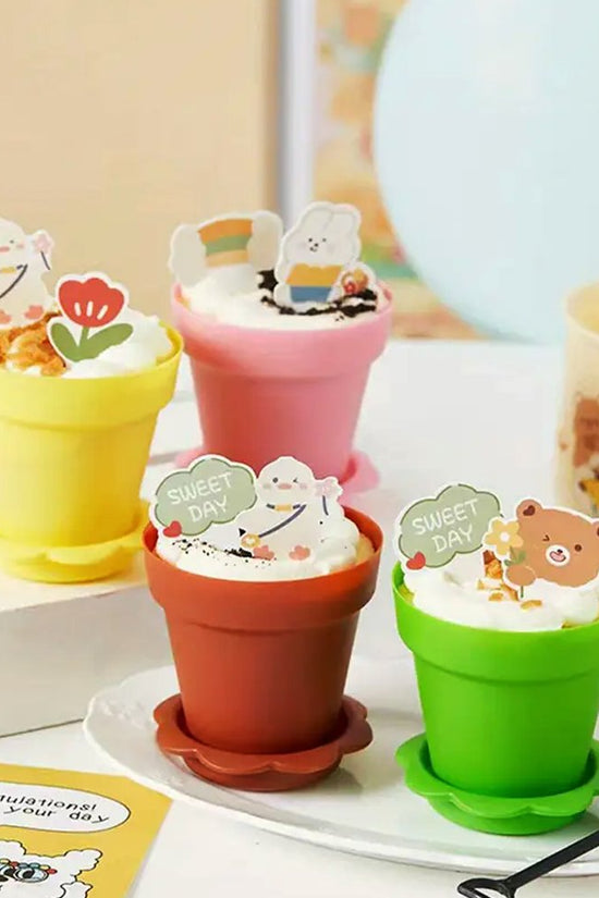 190mL Mini Round Potted Plant Shape Dessert Cup Base - Brown - TEM IMPORTS™