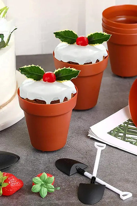 190mL Mini Round Potted Plant Shape Dessert Cup Base - Brown - TEM IMPORTS™