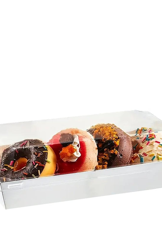 19x8.5cm Rectangular White Paper Tray With Clear Lid - TEM IMPORTS™
