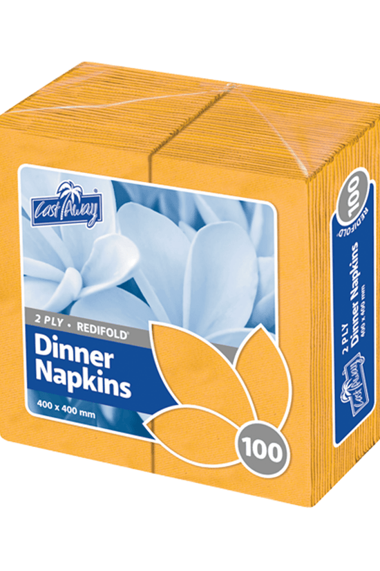 2 - Ply Dinner Napkins RediFold Gold 400x400mm - 1000/CTN - TEM IMPORTS™