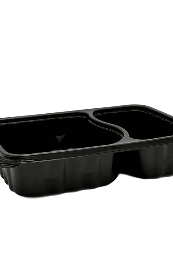2 Premium Compartment Bento Lunch Box Set Black - 200/CTN - TEM IMPORTS™