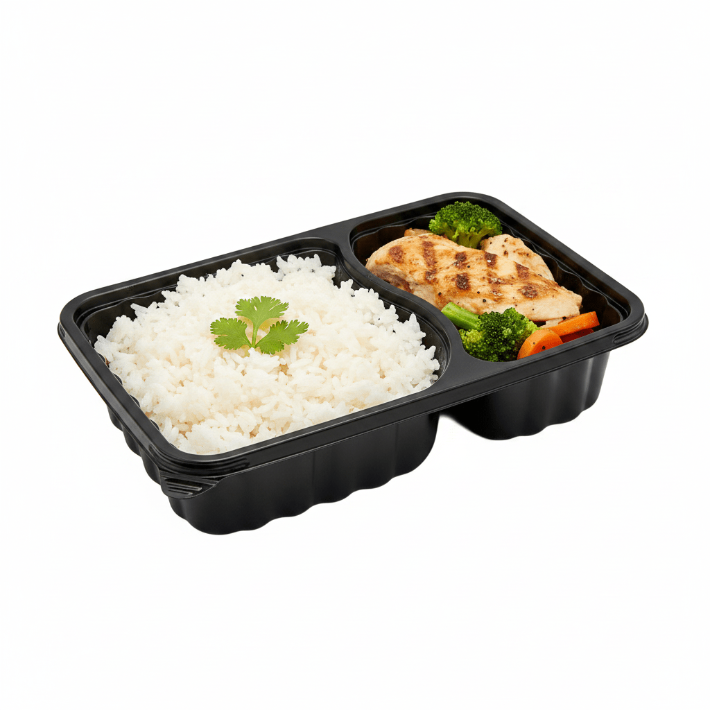 2 Premium Compartment Bento Lunch Box Set Black - 200/CTN - TEM IMPORTS™