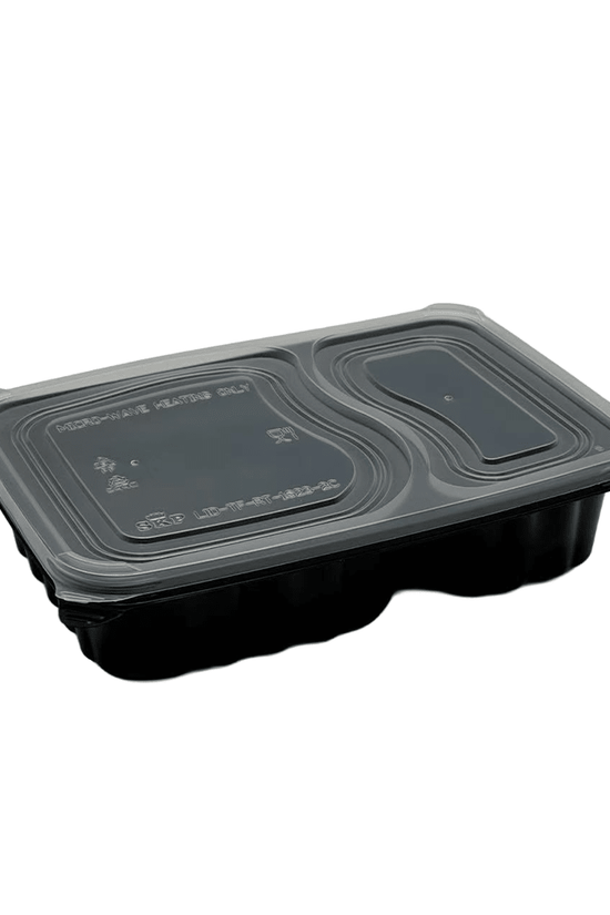 2 Premium Compartment Bento Lunch Box Set Black - 200/CTN - TEM IMPORTS™
