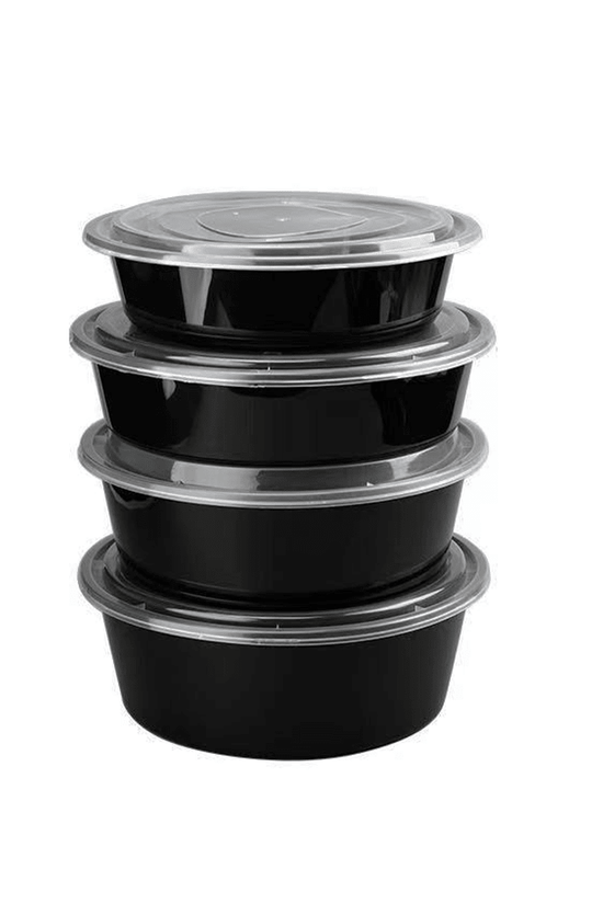 2000mL Takeaway Round Black Supa Bowl Set - 90/CTN - TEM IMPORTS™