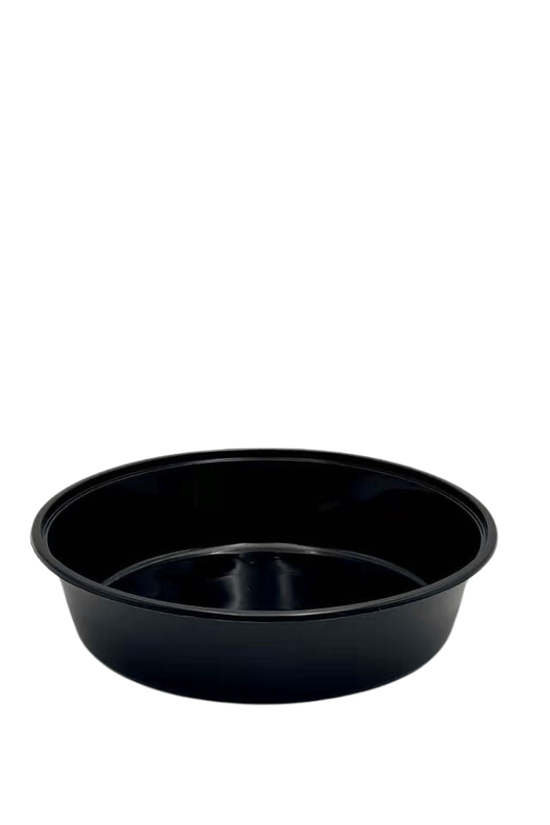 2000mL Takeaway Round Black Supa Bowls With Flat Lid - TEM IMPORTS™