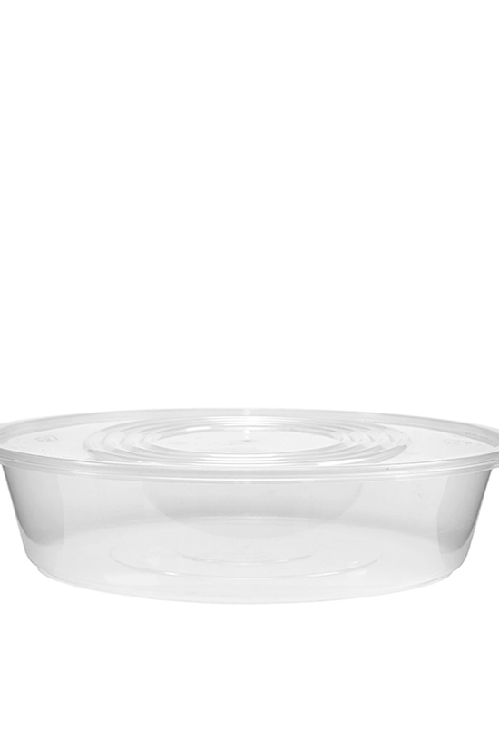 2000mL Takeaway Round Clear Supa Bowls With Flat Lid - TEM IMPORTS™