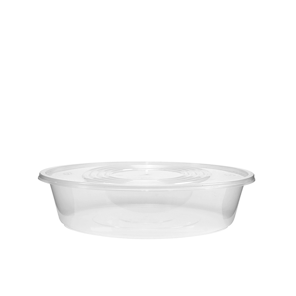 2000mL Takeaway Round Clear Supa Bowls With Flat Lid - TEM IMPORTS™