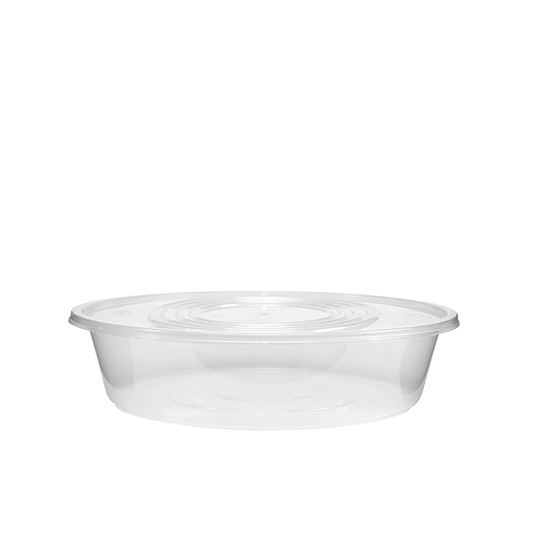 2000mL Takeaway Round Clear Supa Bowls With Flat Lid - TEM IMPORTS™