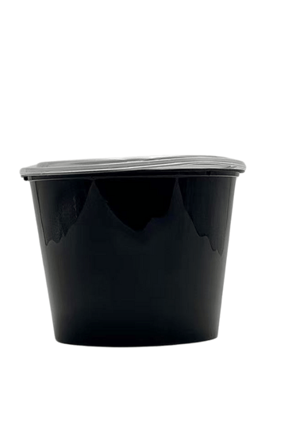 2000mL Takeaway Tall Round Black Supa Bowls With Lids - TEM IMPORTS™