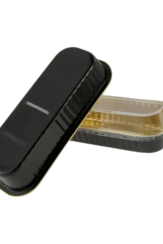 200mL Black & Gold Rectangular Aluminium Foil Cake Tin - TEM IMPORTS™
