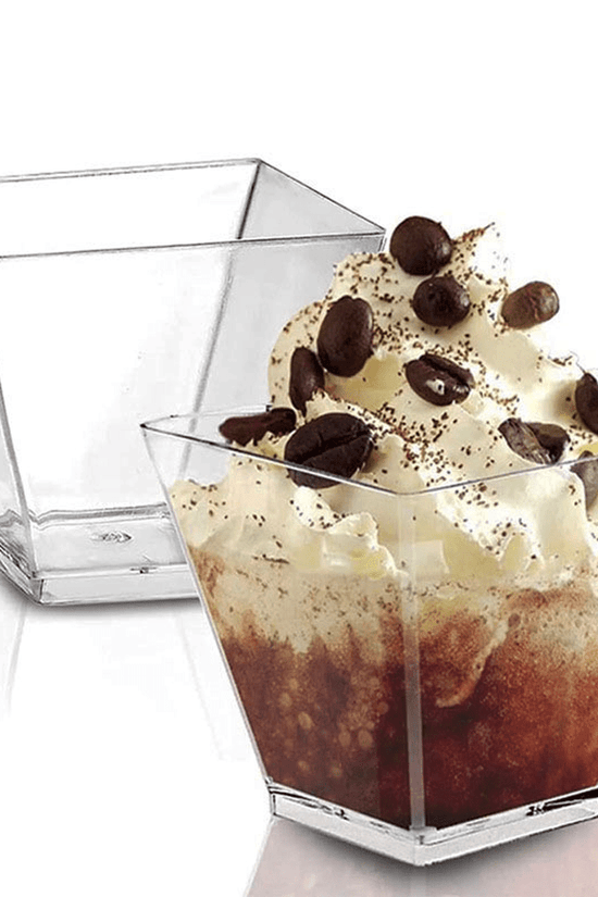 200mL Clear Mini Square Dessert Cup Base - TEM IMPORTS™