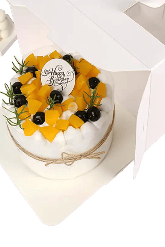 20.5x20.5 Tall White Top Handle Window Cake Box With Tray - H19 - TEM IMPORTS™