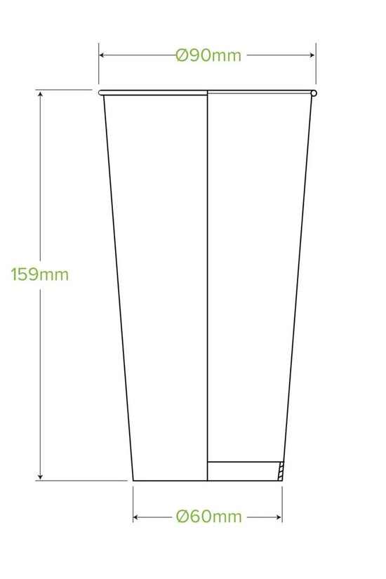 20oz/600mL (90mm) Beer Cold Paper BioCup - 1000/CTN - TEM IMPORTS™