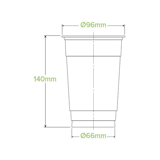 20oz/600mL (96mm) Clear PET BioCup - 1000pcs/ctn - TEM IMPORTS™