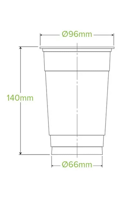 20oz/600mL Clear (96mm) PET Unbranded BioCup - 1000/CTN - TEM IMPORTS™