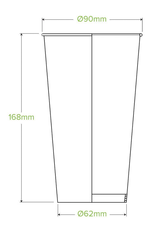 22oz/650mL Leaf (90mm) Cold Paper BioCup - 1000/CTN - TEM IMPORTS™