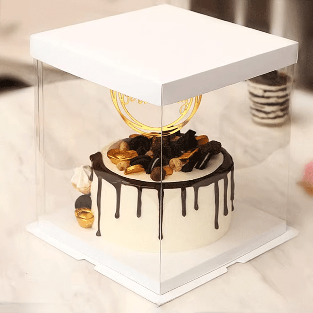 22x22x24 Clear Square Cake Box With Paper Lid - TEM IMPORTS™