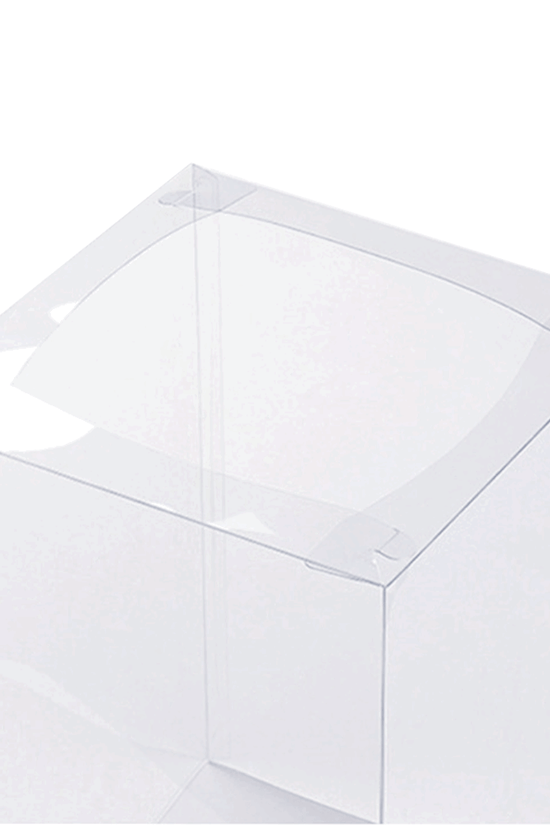 22x22x30 Clear Square Cake Box Gradient Pink With Paper Lid - TEM IMPORTS™