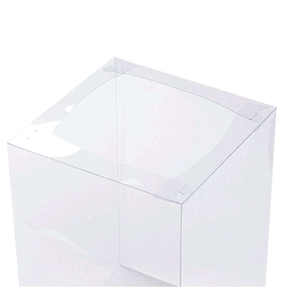 22x22x30 Clear Square Cake Box Gradient Pink With Paper Lid - TEM IMPORTS™