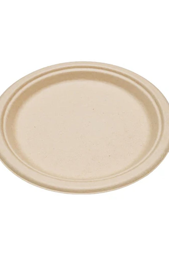 230mm/9" Inch Natural Round Sugarcane Plate - TEM IMPORTS™