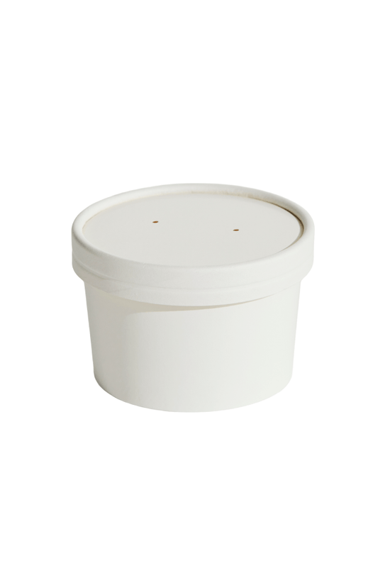 240mL (8oz) White Food Container & Lid Combo - TEM IMPORTS™
