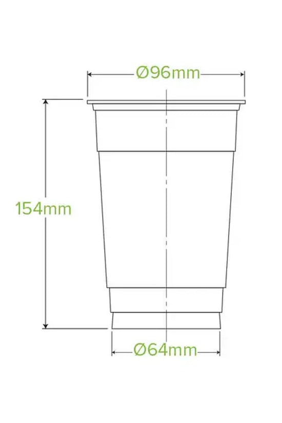 24oz/700mL Clear (96mm) PET Unbranded BioCup - 1000/CTN - TEM IMPORTS™