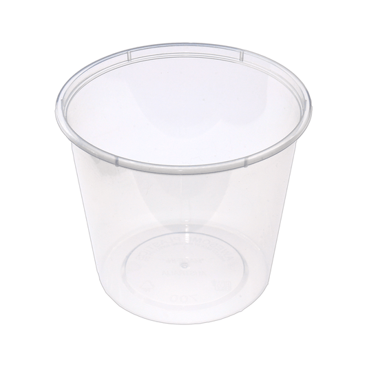 700mL Round Plastic Containers Natural - TEM IMPORTS™