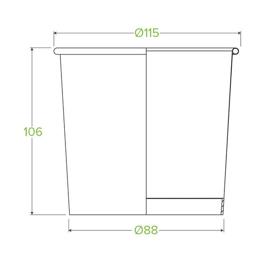24oz/740mL Kraft Paper BioBowl - 500pcs/Ctn - TEM IMPORTS™