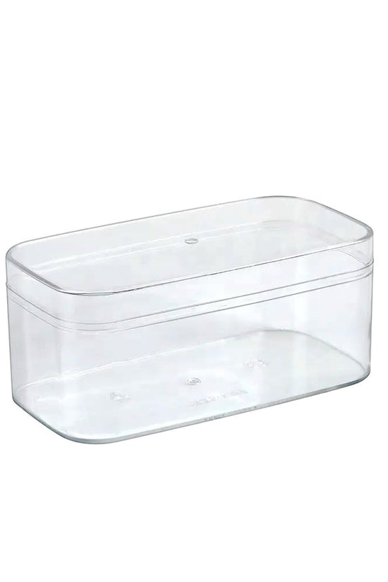 250mL Clear Rectangular Container With Hard Lid - TEM IMPORTS™