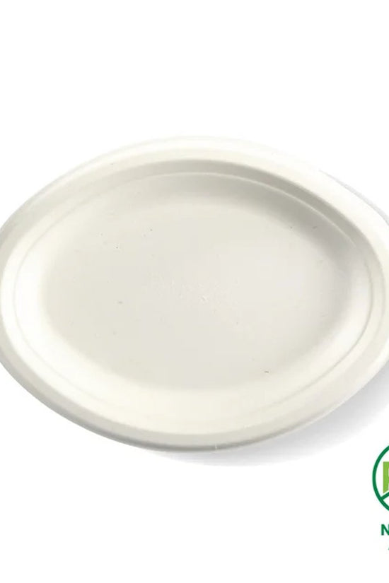 260x190mm Oval Plant Fibre Plate - 500pcs/Ctn - TEM IMPORTS™