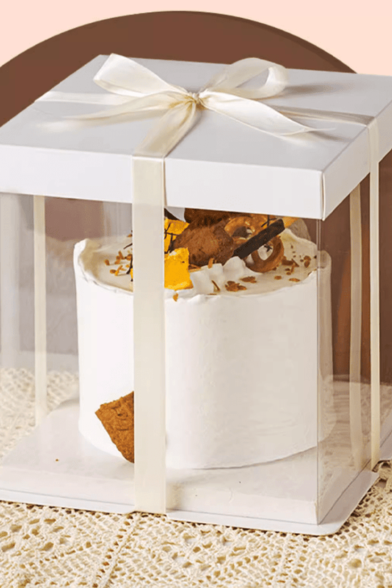 26x26x24 Clear Square Cake Box With Paper Lid - TEM IMPORTS™