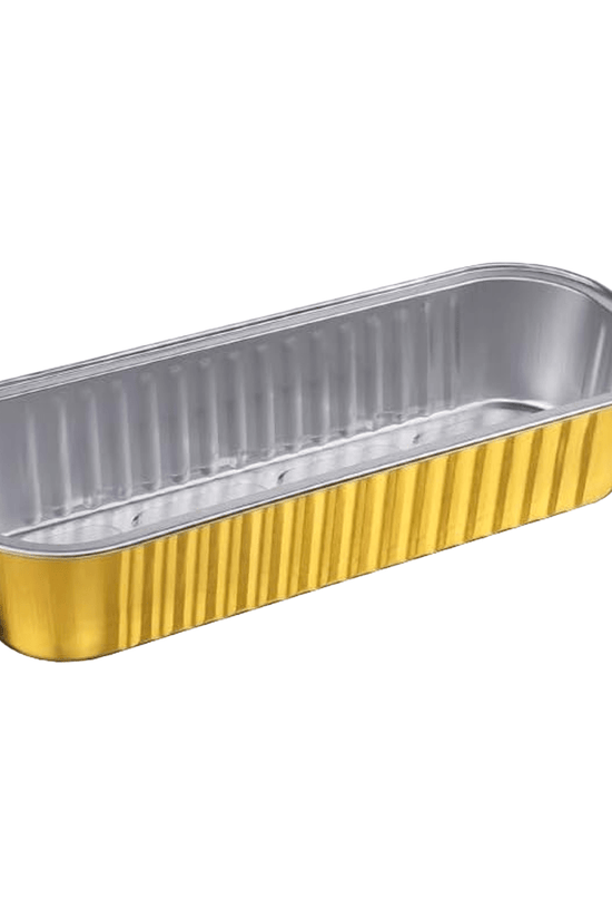 270mL Rectangular Loaf Aluminium Foil Cake Pan Gold Series - TEM IMPORTS™