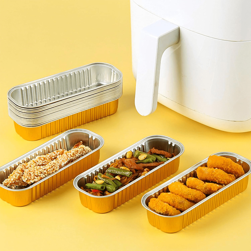 270mL Rectangular Loaf Aluminium Foil Cake Pan Gold Series - TEM IMPORTS™
