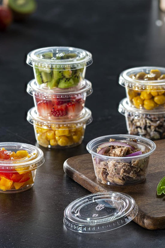 2oz/60mL Clear PET Round Portion Container With Lid - TEM IMPORTS™