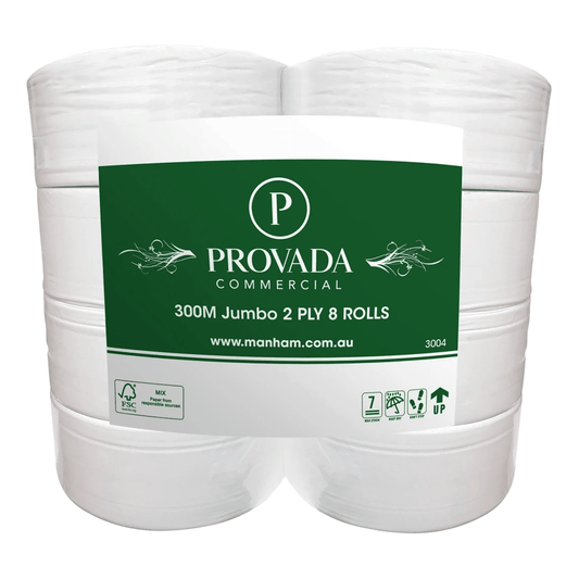 2PLY Embossed 300m Jumbo Toilet Roll - 8Rolls / Catron - TEM IMPORTS™