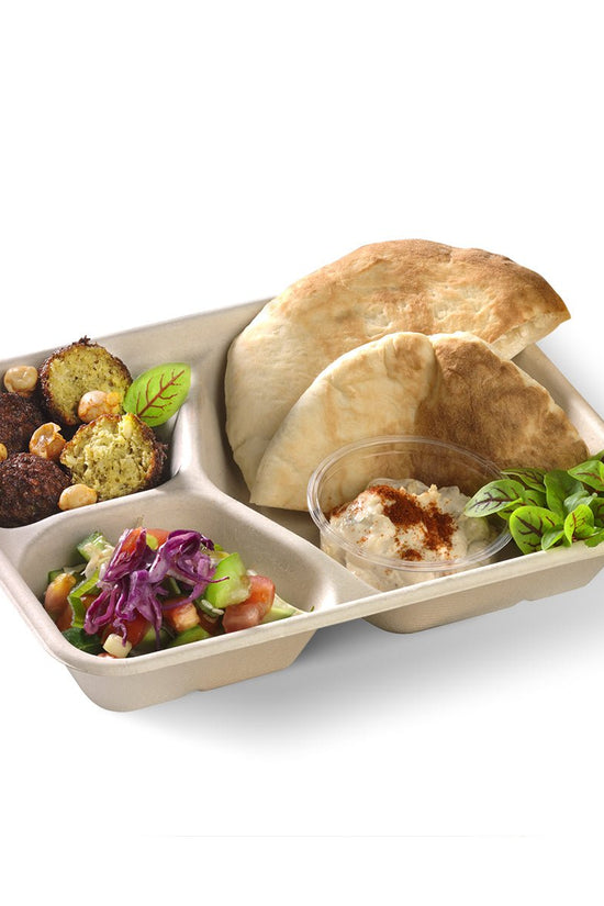 3-Compartment Natural Plant Fibre Takeaway Base - 500pcs/Ctn - TEM IMPORTS™