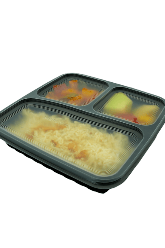 3 Premium Compartment Bento Lunch Box Black Base - 300/CTN - TEM IMPORTS™