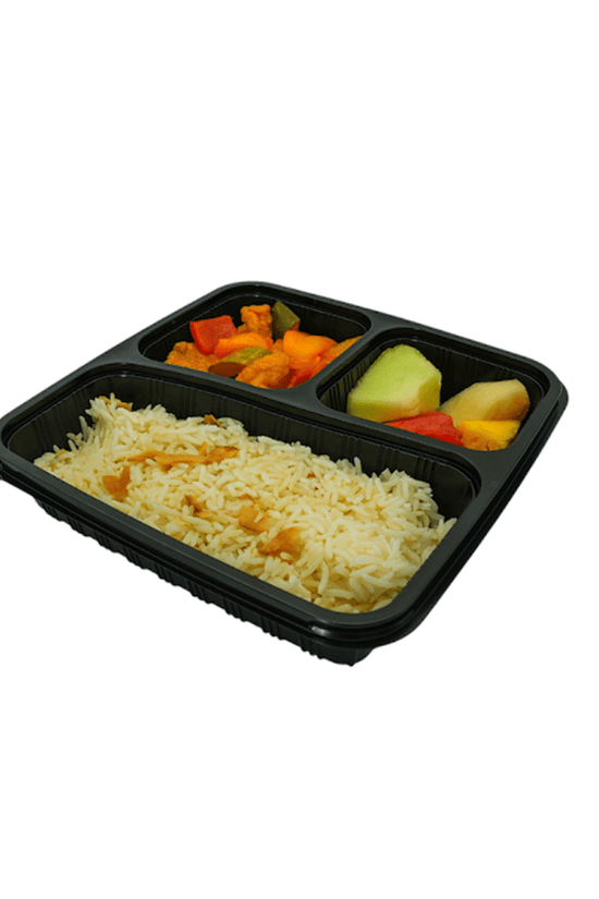 3 Premium Compartment Bento Lunch Box Black Base - 300/CTN - TEM IMPORTS™