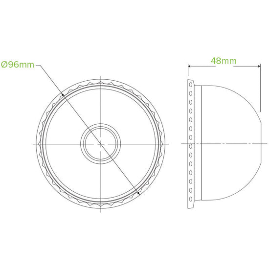 300-700mL (96mm) Dome 22mm Hole Clear BioCup Lid - 1000pcs/ctn - TEM IMPORTS™