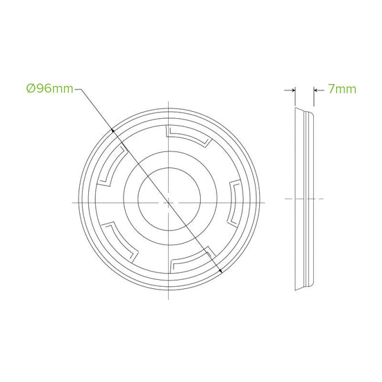 300-700mL (96mm) Flat Clear BioCup Lid - 1000pcs/ctn - TEM IMPORTS™