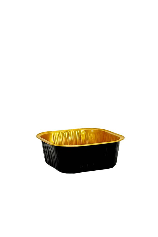 300mL Black & Gold Square Aluminium Foil Cake Tin - TEM IMPORTS™