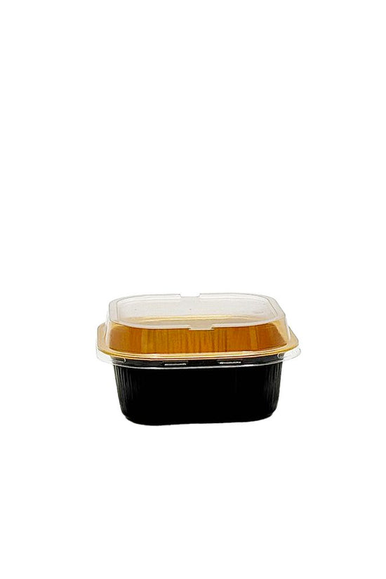 300mL Black & Gold Square Aluminium Foil Cake Tin - TEM IMPORTS™